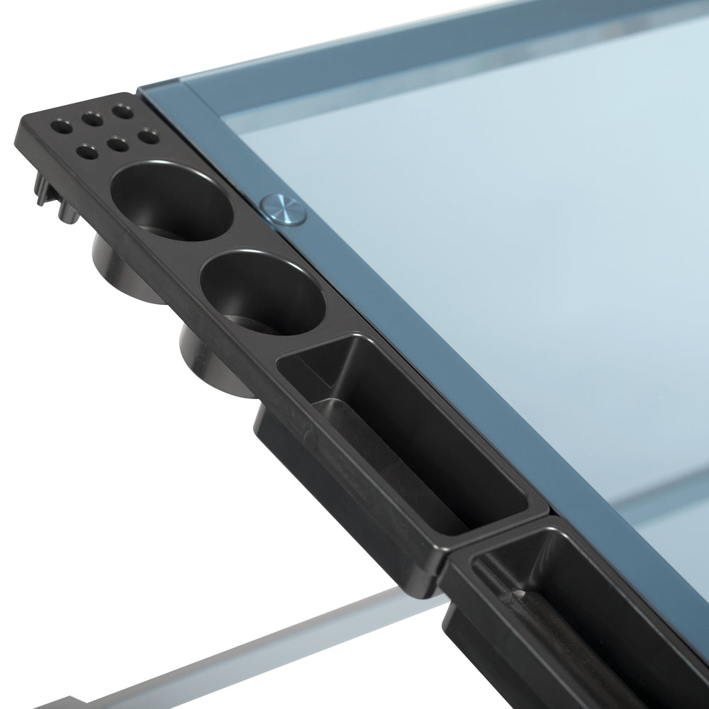 Futura Deluxe Drafting Table with Light Pad Support Bars & Drafting He ...