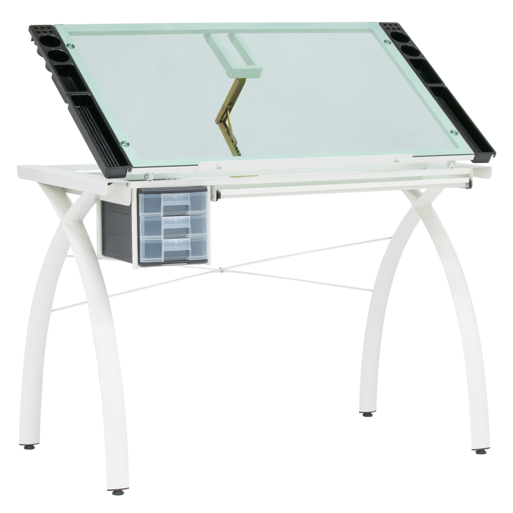 Futura Craft, Drafting, Drawing Table with Adjustable Top and Supply S ...