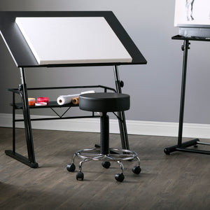 Assist Stool ブラック Deluxe Padded Height Adjustable Stool, Black 13175 – Studio Designs
