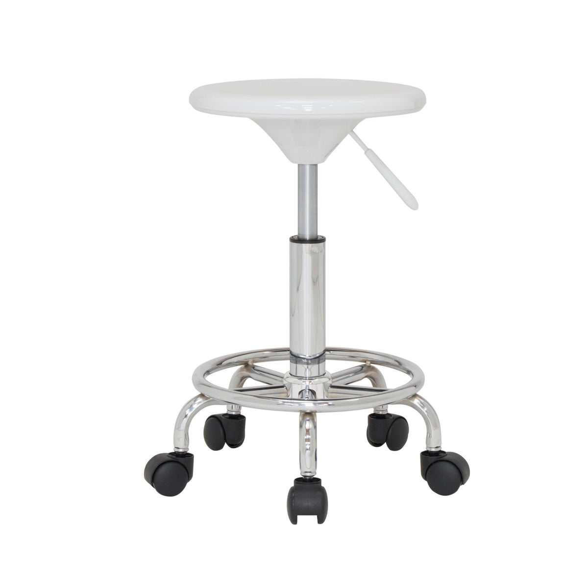 Studio Modern Height Adjustable Stool with Casters and Foot Ring (18 ...