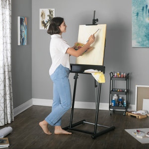 Deluxe Metal, Adjustable, Artist Easel (87.75" Tall) for Painting Large Canvases up to 72" High with Storage Tray - 13188
