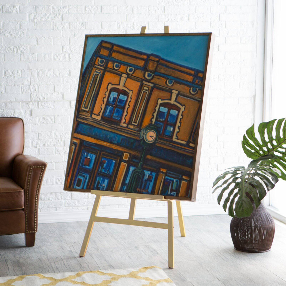Wood Museum Art Display Easel for Artists and Galleries-Natural - 13216