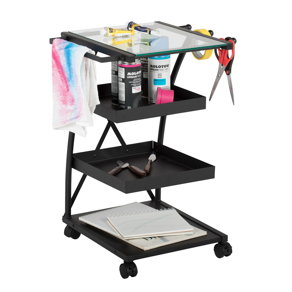 Triflex Mobile Metal, 4-Shelf Art and Craft Taboret/ Organizer Cart- B ...