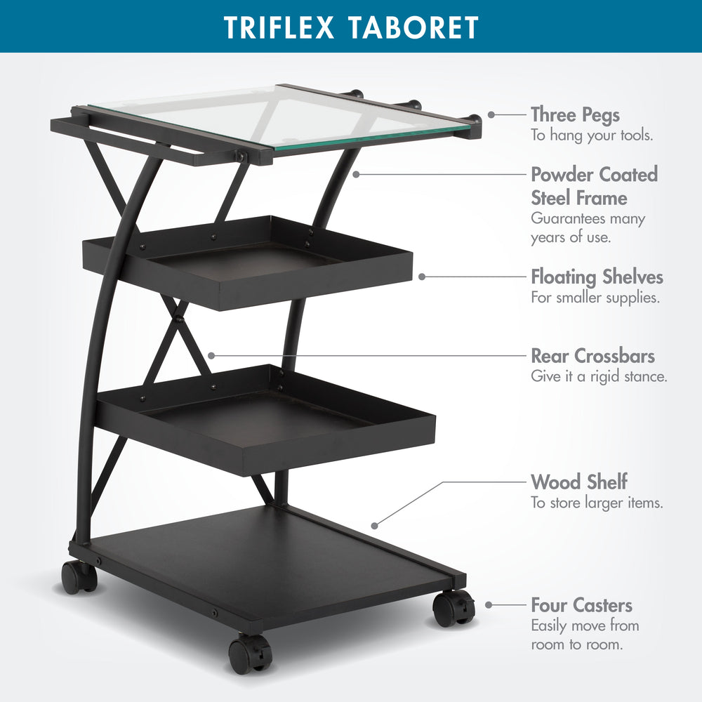 Triflex Mobile Metal, 4-Shelf Art and Craft Taboret/ Organizer