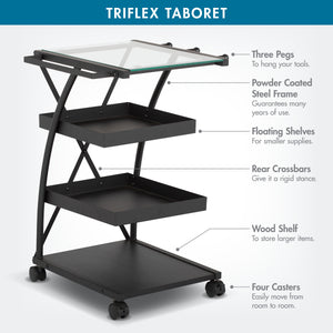 Triflex Mobile Metal, 4-Shelf Art and Craft Taboret/ Organizer
