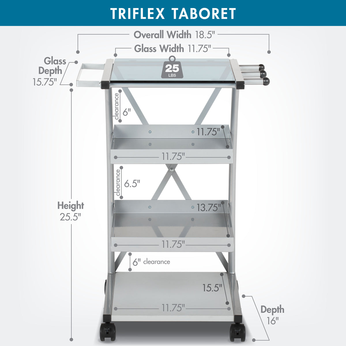 Triflex Mobile Metal, 4-Shelf Art and Craft Taboret/ Organizer Cart- S ...