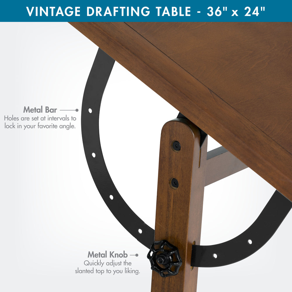 Vintage Solid Wood Drawing/Drafting Table with 36