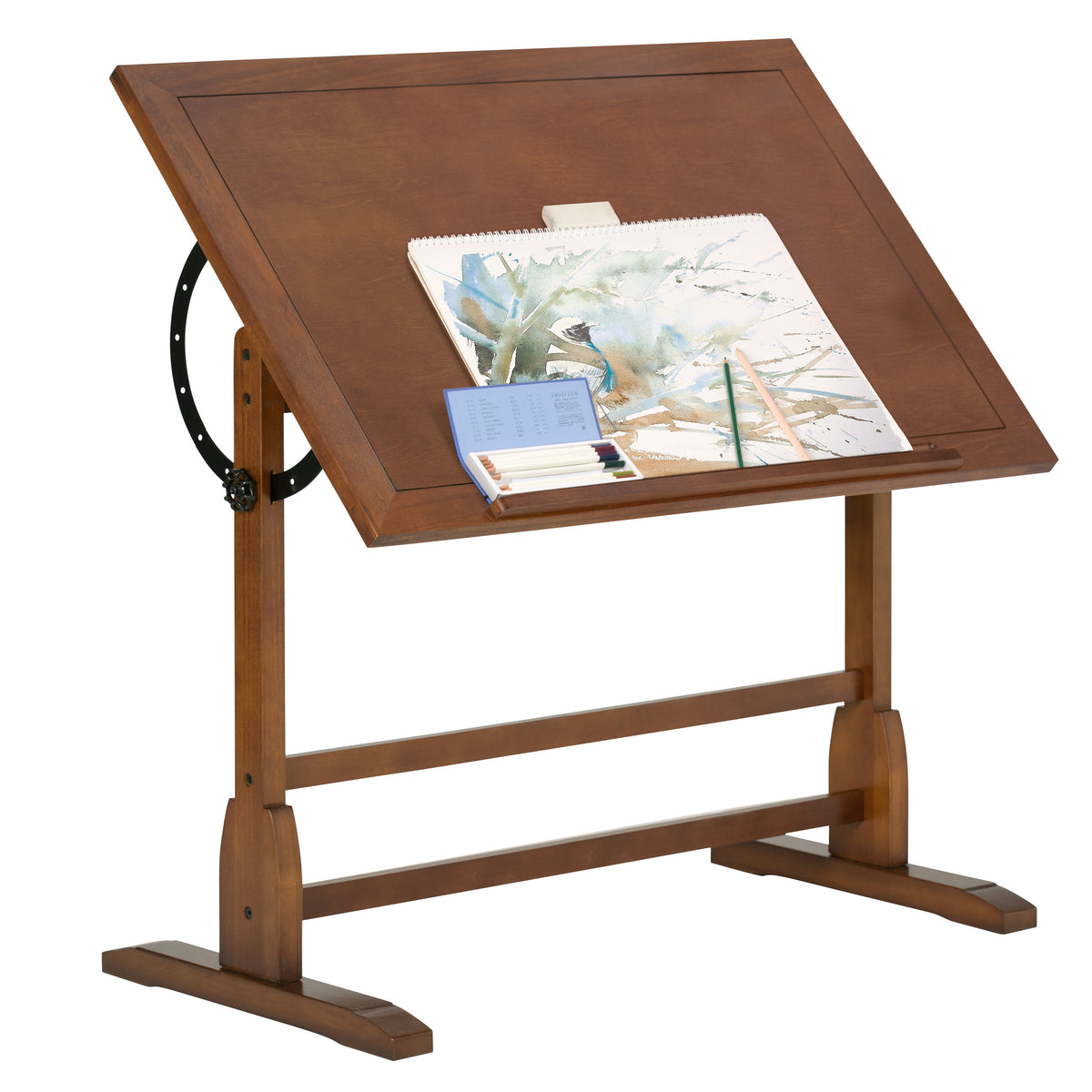 Vintage Solid Wood Drawing/Drafting Table with 42