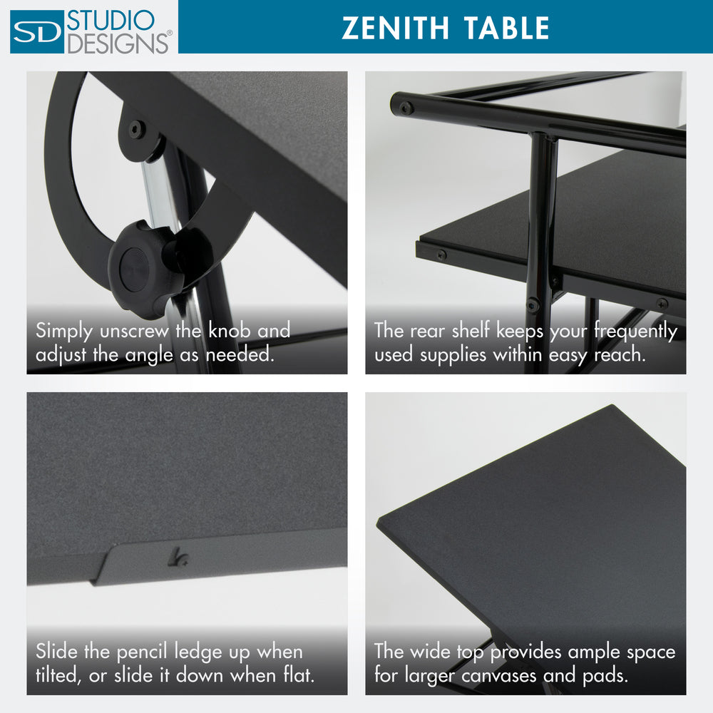 Zenith Height Adjustable Drawing/ Drafting Table with 42