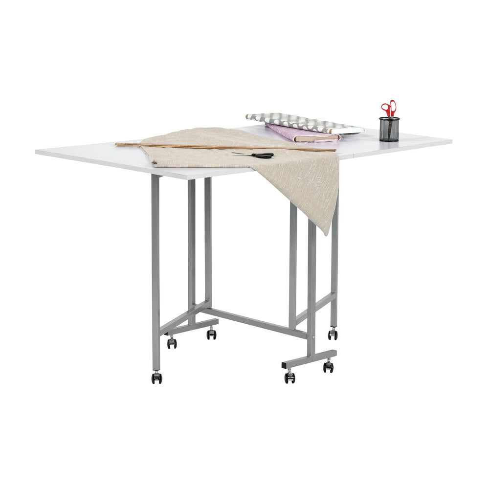 Mobile Folding Expandable Craft and Cutting Table Standing Height- 58 ...