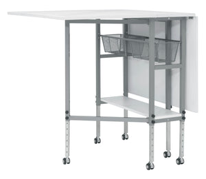Hobby Fabric Cutting Table with Grid & Guides, Mobile, Folding, Height Adjustable with Storage - 13386