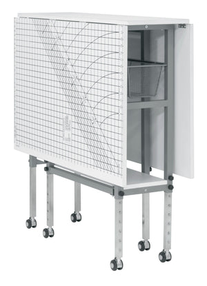 Hobby Fabric Cutting Table with Grid & Guides, Mobile, Folding, Height Adjustable with Storage - 13386