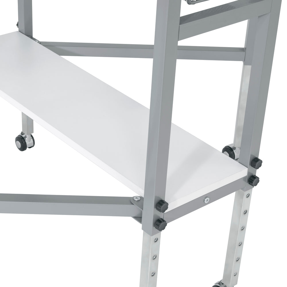 Hobby Fabric Cutting Table with Grid & Guides, Mobile, Folding, Height Adjustable with Storage - 13386
