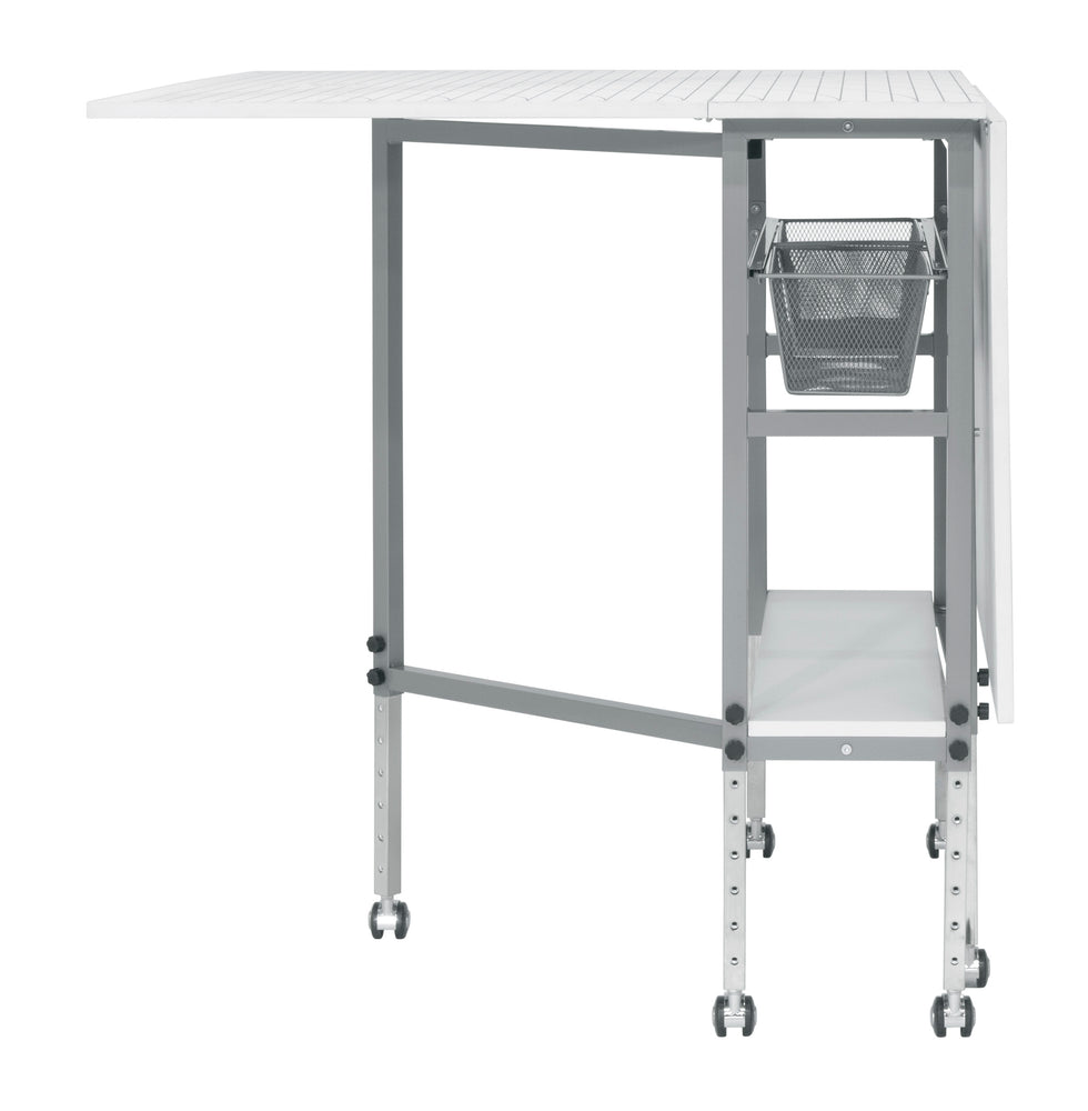 Hobby Fabric Cutting Table with Grid & Guides, Mobile, Folding, Height Adjustable with Storage - 13386