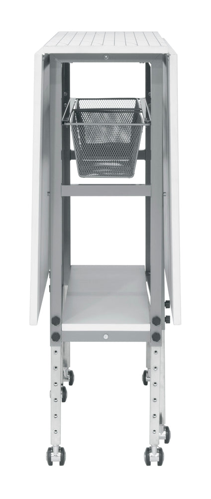 Hobby Fabric Cutting Table with Grid & Guides, Mobile, Folding, Height Adjustable with Storage - 13386