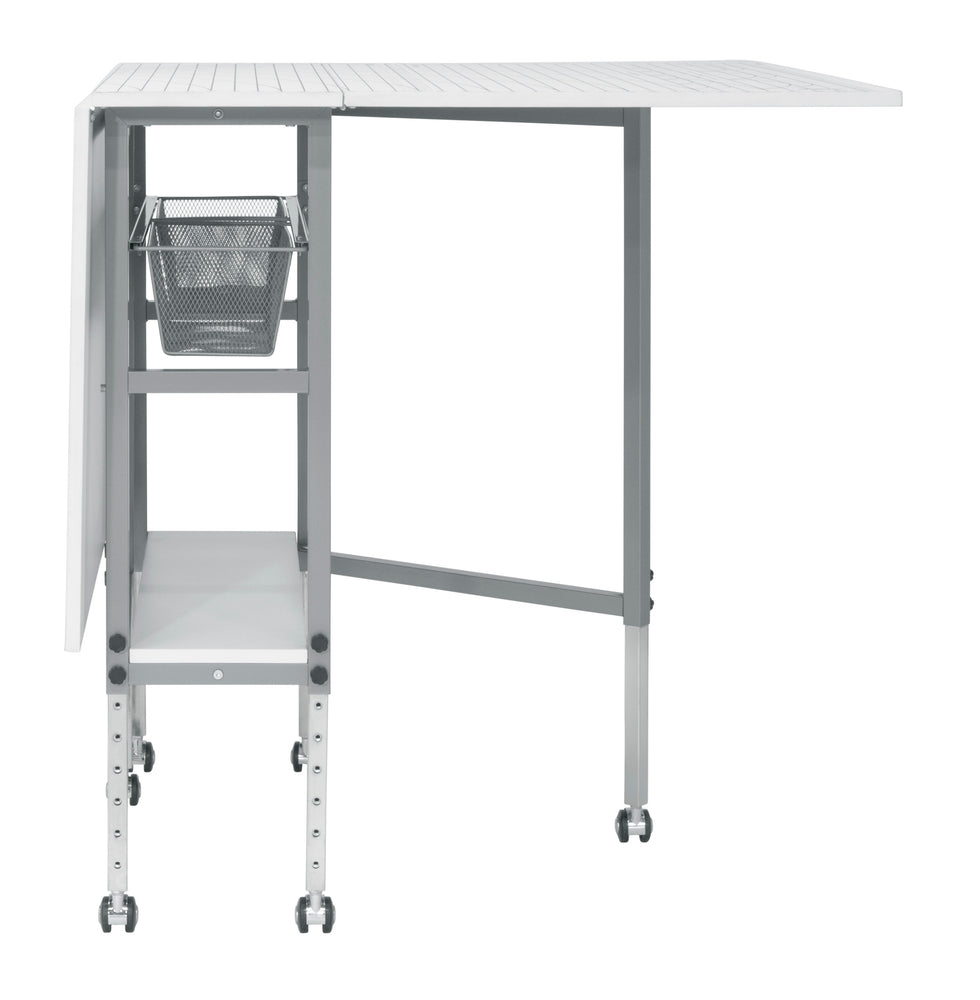 Hobby Fabric Cutting Table with Grid & Guides, Mobile, Folding, Height Adjustable with Storage - 13386