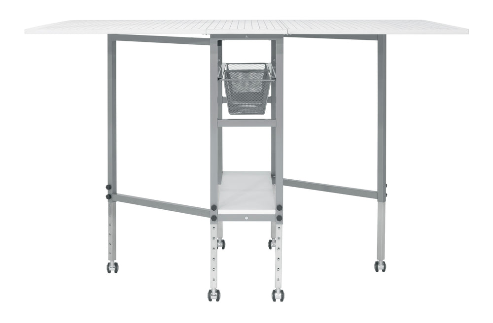 Hobby Fabric Cutting Table with Grid & Guides, Mobile, Folding, Height Adjustable with Storage - 13386