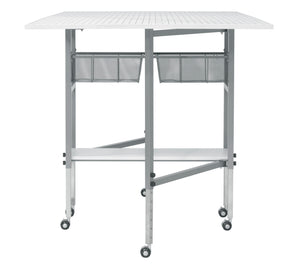 Hobby Fabric Cutting Table with Grid & Guides, Mobile, Folding, Height Adjustable with Storage - 13386