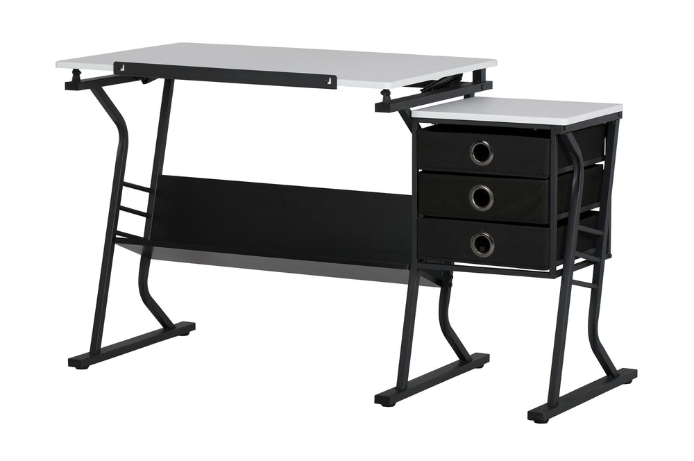 2 Piece Eclipse Ultra Center/Drawing Table with Angle Adjustable Top ...