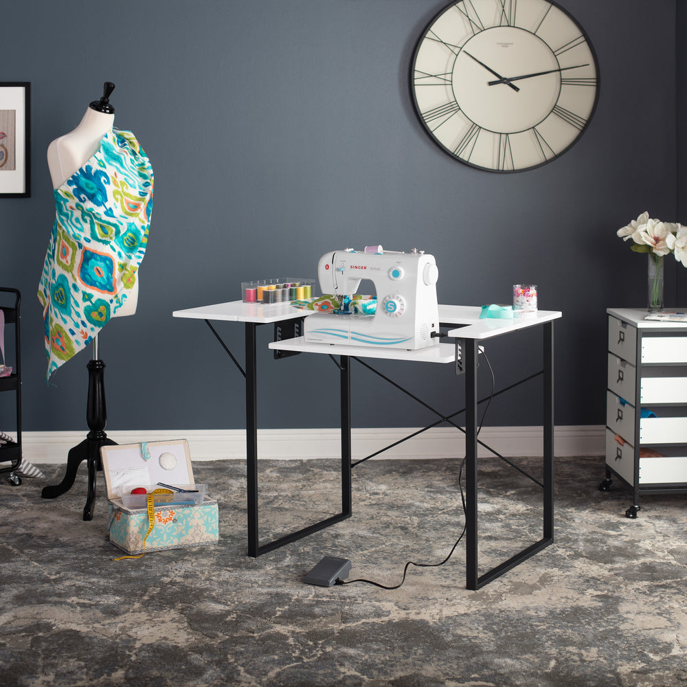 Dart Sewing Machine Table with Folding Top and Height Adjustable Platf ...