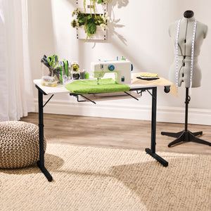 Rollaway II Sewing Table Portable Folding Sewing Table with Wheels