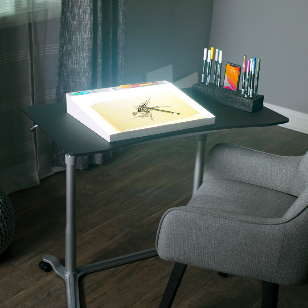 Sierra Height Adjustable Table Sit-to-Stand Desk with Wheels - Silver/Black - 51230