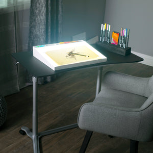 Sierra Height Adjustable Table Sit-to-Stand Desk with Wheels - Silver/Black - 51230