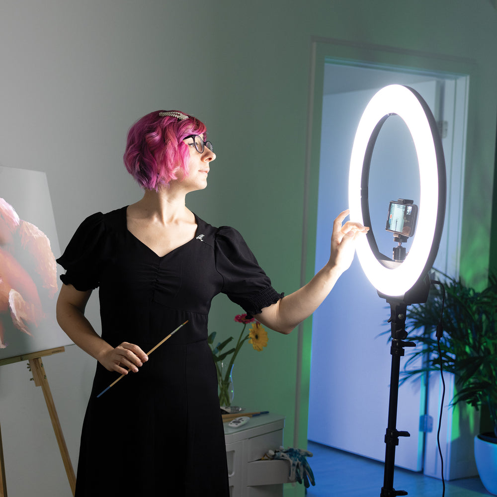 16" Ring Light with Tripod with Bluetooth Connectivity for Vidoes and Streaming - 25610