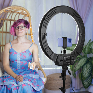 18" Ring Light with Color Control and Remote for Videos, Streaming