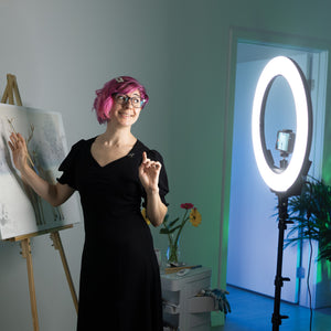 18" Ring Light with Color Control and Remote for Videos, Streaming - 25620