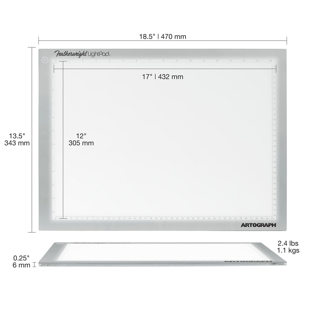 
                
                    Load image into Gallery viewer, Featherweight 12&amp;quot; x 17&amp;quot; Ultra-Thin, Dimmable Lightpad for Drawing and Tracing
                
            
