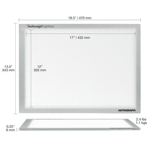 Featherweight 12" x 17" Ultra-Thin, Dimmable Lightpad for Drawing and Tracing