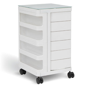 Kubx™ Rotating 4-Sided Mobile Storage Organizer with Glass Top, Multiple Compartments - 53100, 53101, 53102
