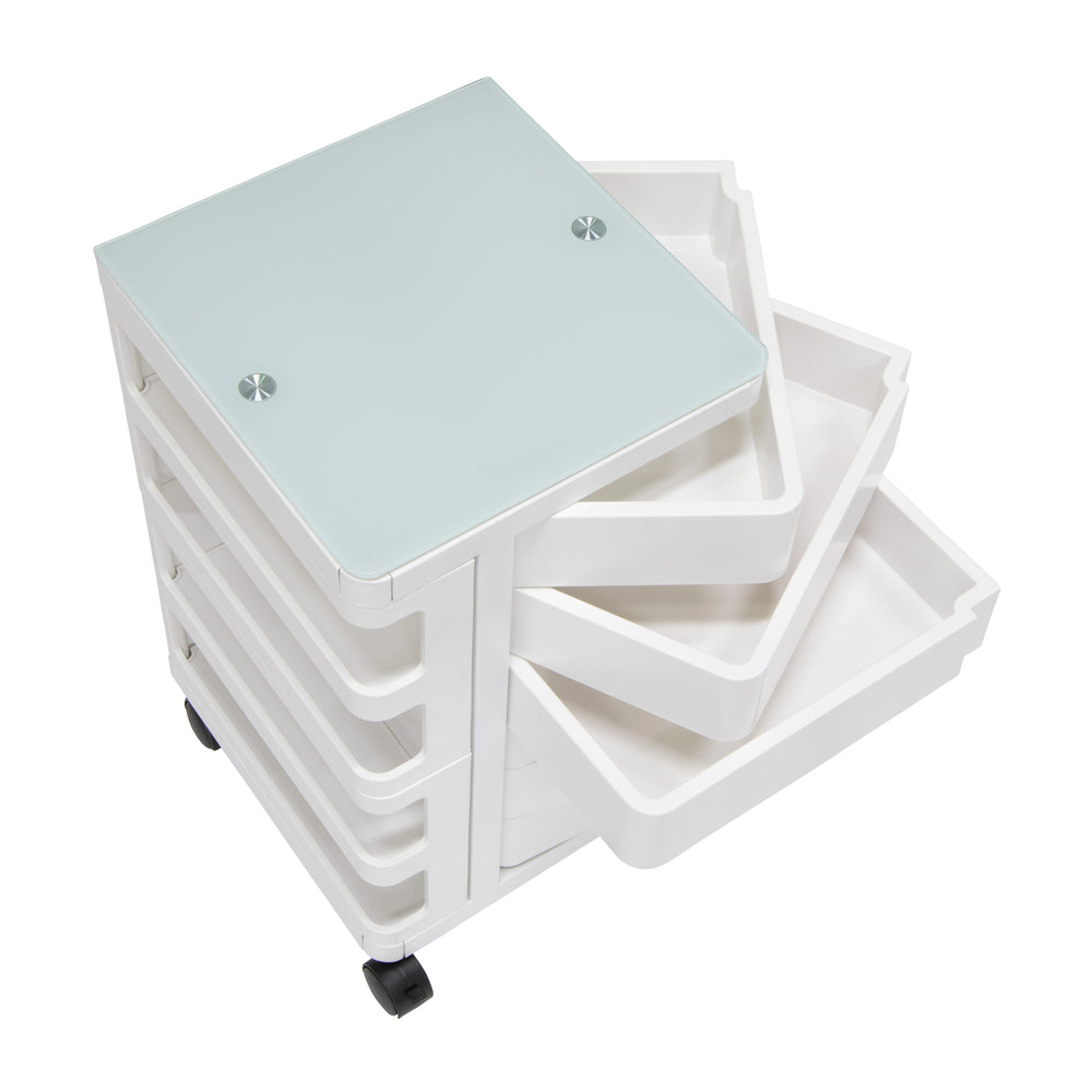 Kubx™ Rotating 4-Sided Mobile Storage Organizer with Glass Top, Multiple Compartments - 53100, 53101