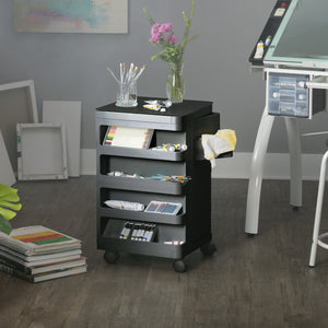 Kubx™ Rotating 4-Sided Mobile Storage Organizer with Glass Top, Multiple Compartments - 53100, 53101, 53102