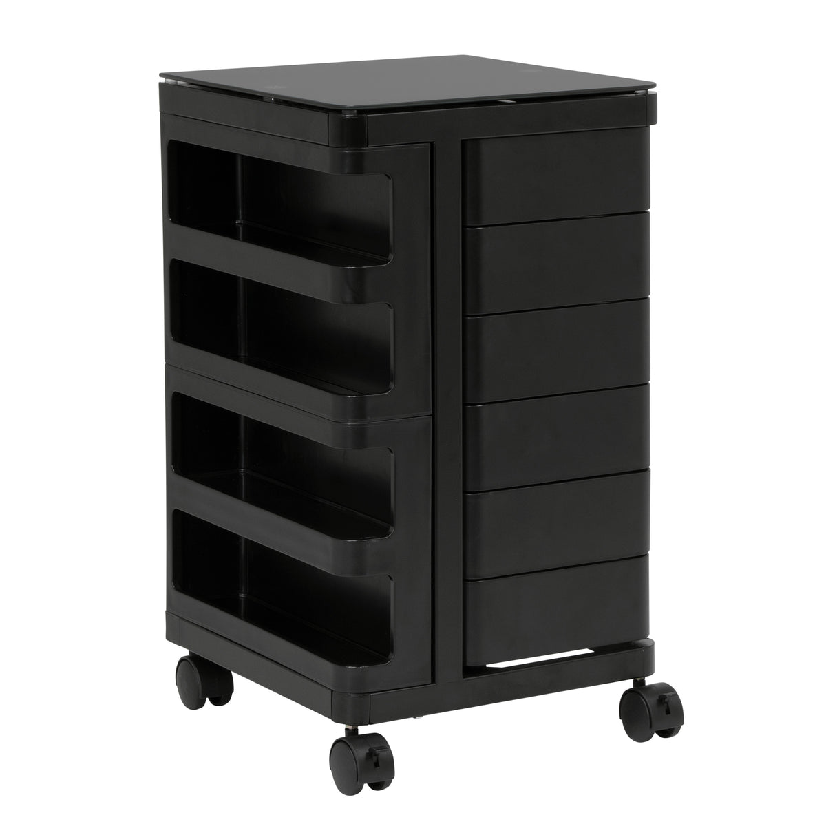 Kubx™ Rotating 4-Sided Mobile Storage Organizer with Glass Top, Multip ...