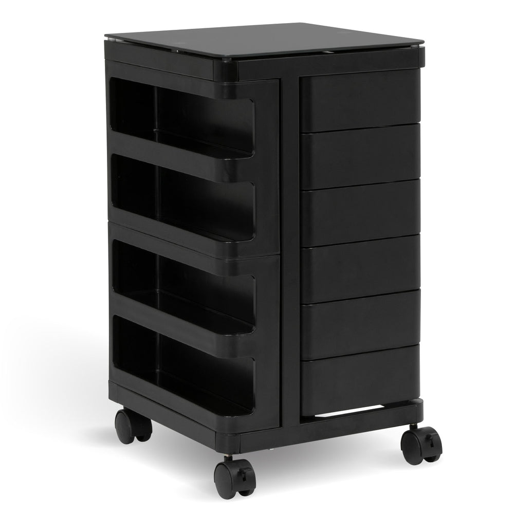 Kubx™ Rotating 4-Sided Mobile Storage Organizer with Glass Top, Multiple Compartments - 53100, 53101, 53102