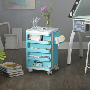 Kubx™ Rotating 4-Sided Mobile Storage Organizer with Glass Top, Multiple Compartments - 53100, 53101, 53102