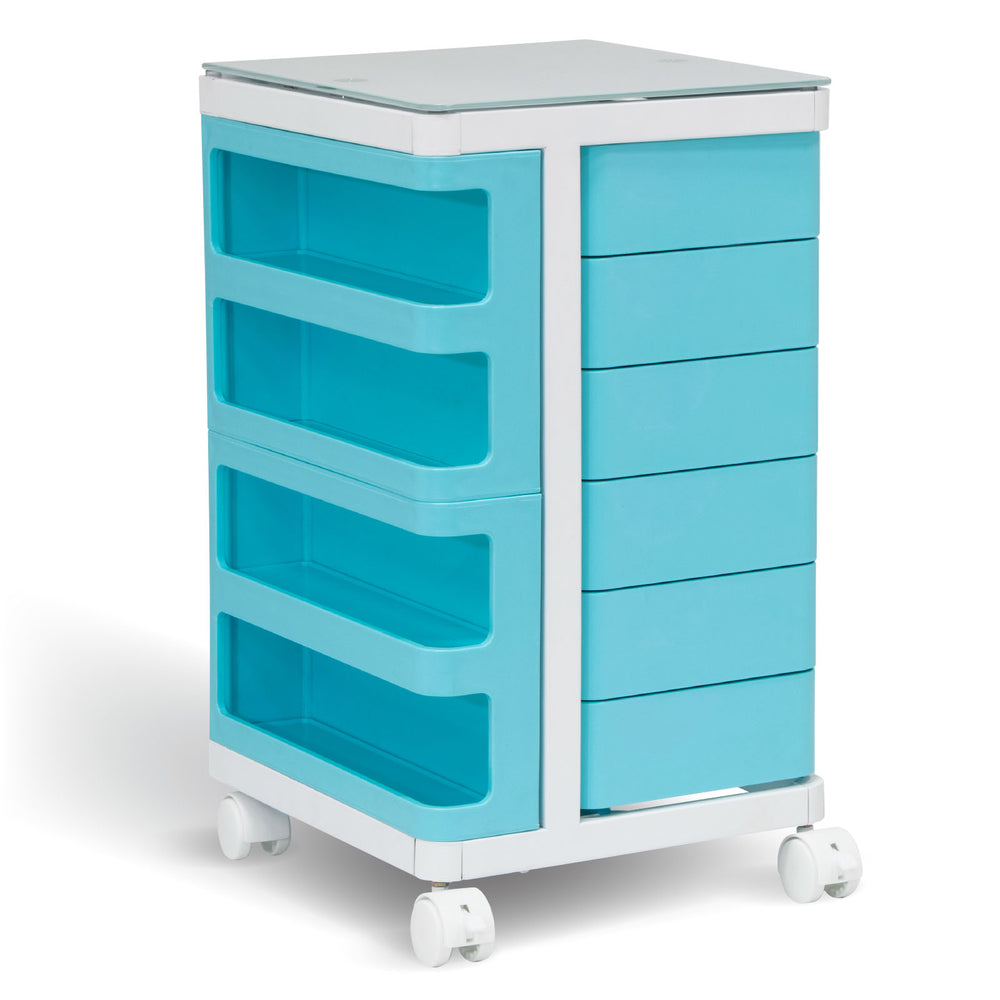 Kubx™ Rotating 4-Sided Mobile Storage Organizer with Glass Top, Multiple Compartments - 53100, 53101, 53102