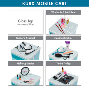 Kubx™ Rotating 4-Sided Mobile Storage Organizer with Glass Top, Multiple Compartments - 53100, 53101, 53102