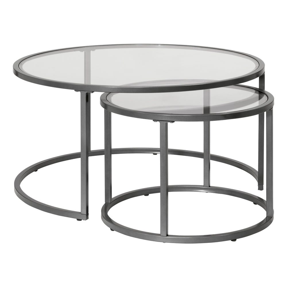 Camber Elite Round Nesting Coffee Table, Pewter 72059 – Studio Designs