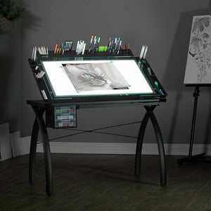 Futura Light Table For Artists with Adjustable Top Storage and