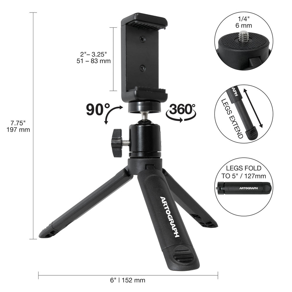 Mini Tripod Tabletopand Handheld Stand for Digital Projectors and Phones - 25005