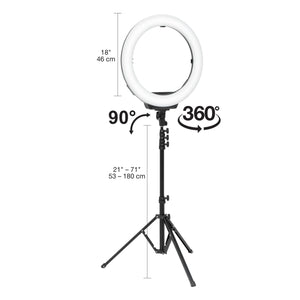 
                
                    Load image into Gallery viewer, 18&amp;quot; Ring Light Tripod with Bluetooth Connectivity
                
            