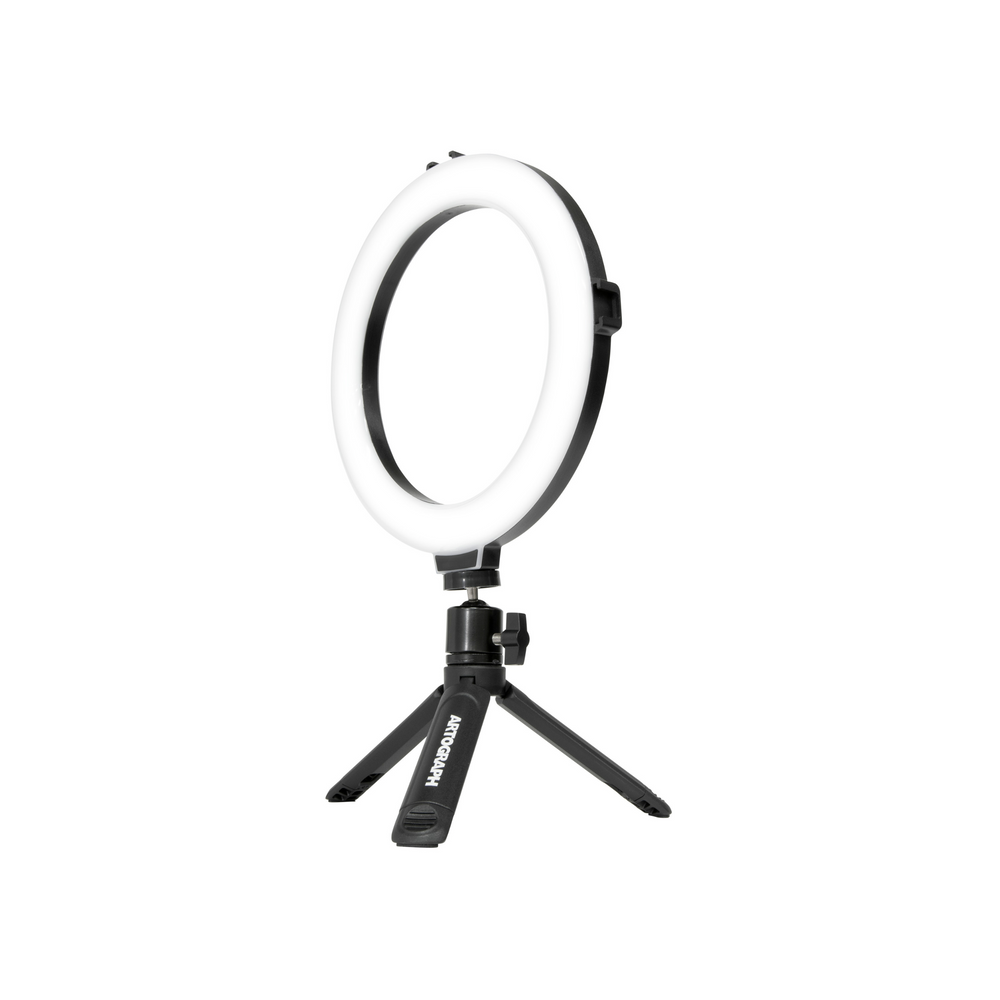 8-Inch Ring Light with Tabletop or Hand Held Tripod Stand and