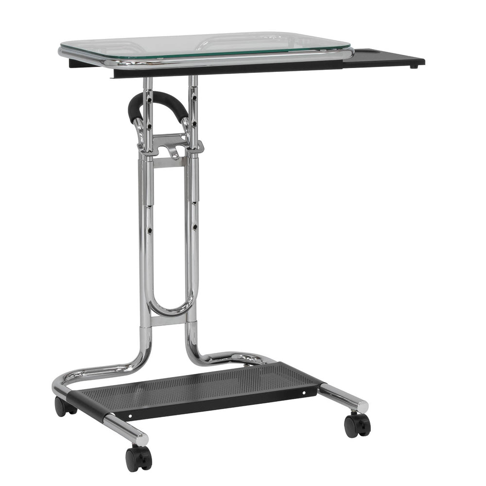 Laptop Cart Modern - Chrome/Clear Glass - 51201