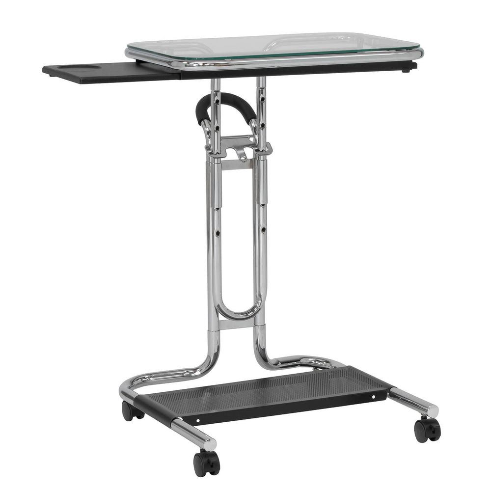 Laptop Cart Modern - Chrome/Clear Glass - 51201