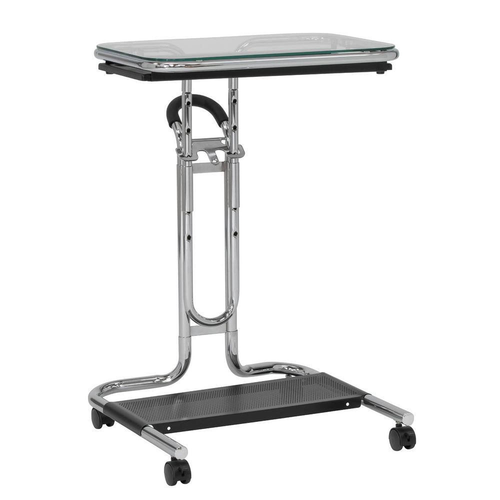 Laptop Cart Modern - Chrome/Clear Glass - 51201