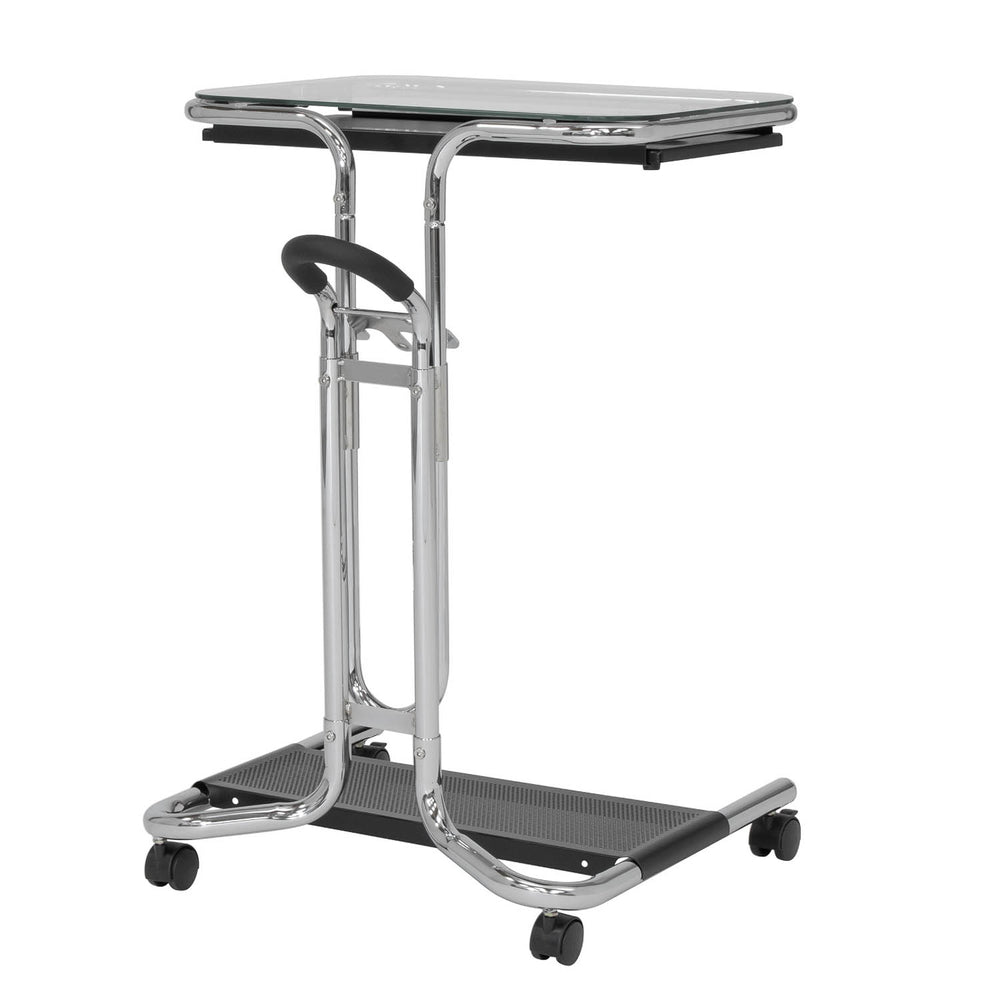 Laptop Cart Modern - Chrome/Clear Glass - 51201