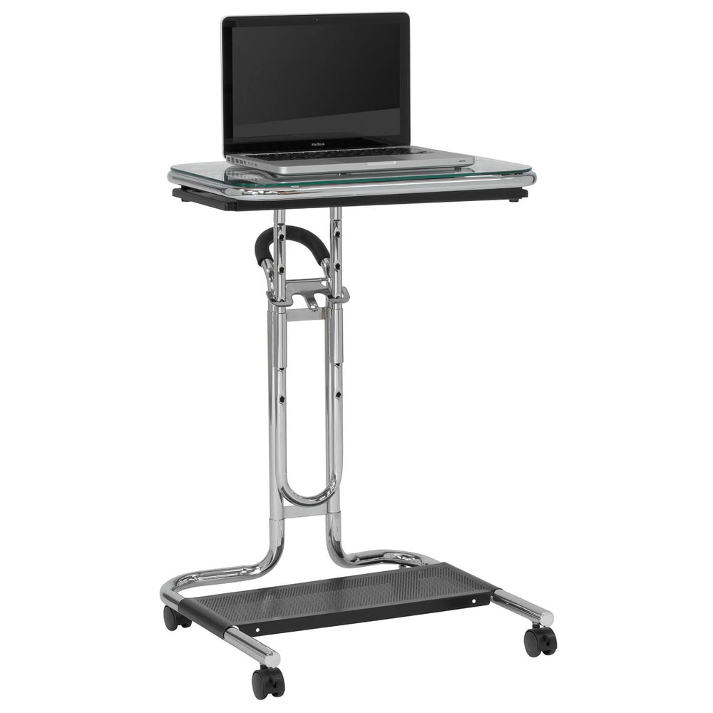 Laptop Cart Modern - Chrome/Clear Glass - 51201